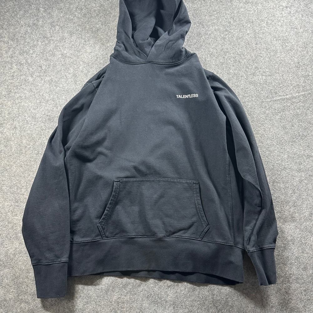 Talentless Hoodie Unisex L Black Elements Organic Cotton Logo Sweatshirt